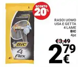 Supermercati Gulliver Rasoi uomo usa e getta 4 lame Bic offerta