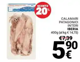Supermercati Gulliver Calamari patagonici interi Iberia offerta