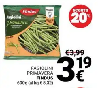 Supermercati Gulliver Fagiolini Primavera Findus offerta