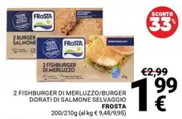 Supermercati Gulliver Fishburger di merluzzo/burger dorati di salmone selvaggio Frosta offerta