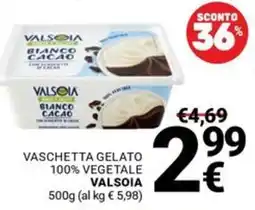 Supermercati Gulliver Vaschetta gelato bianco cacao Valsoia offerta