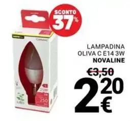 Supermercati Gulliver Lampadina Oliva C E14 3W Novaline offerta
