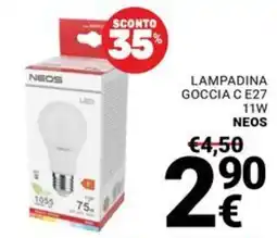 Supermercati Gulliver Lampadina Goccia C E27 NEOS offerta