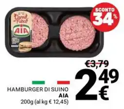 Supermercati Gulliver Hamburger di suino AIA offerta