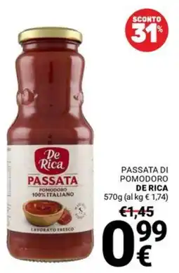 Supermercati Gulliver Passata di pomodoro De Rica offerta