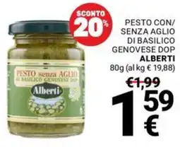 Supermercati Gulliver Pesto senza aglio di basilico genovese dop Alberti offerta