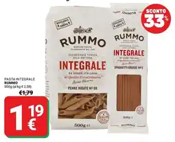 Supermercati Gulliver Pasta integrale Rummo offerta