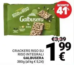 Supermercati Gulliver Crackers riso su riso integrali Galbusera offerta