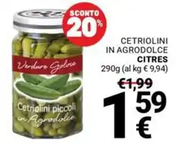 Supermercati Gulliver Verdure Golose Cetriolini piccoli in Agrodolce offerta