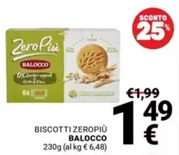 Supermercati Gulliver Biscotti Zeropiù Balocco offerta