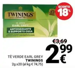 Supermercati Gulliver Tè verde Earl Grey Twinings offerta