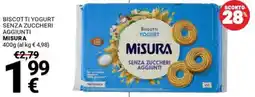 Supermercati Gulliver Biscotti Yogurt Misura senza zuccheri aggiunti offerta