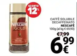 Supermercati Gulliver Caffè solubile decaffeinato Nescafé offerta