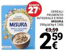 Supermercati Gulliver Cereali frumento integrale e riso Misura offerta