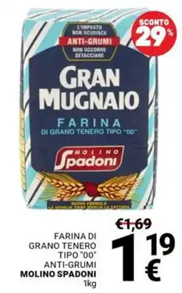 Supermercati Gulliver Farina di grano tenero tipo "00" anti-grumi molino spadoni offerta
