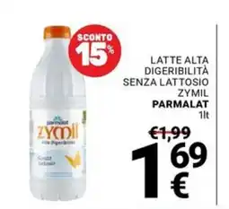 Supermercati Gulliver Latte alta digeribilità senza lattosio Zymil Parmalat offerta