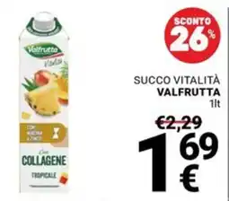 Supermercati Gulliver Succo vitalità Valfrutta offerta