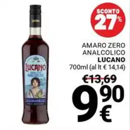Supermercati Gulliver Amaro zero analcolico Lucano offerta