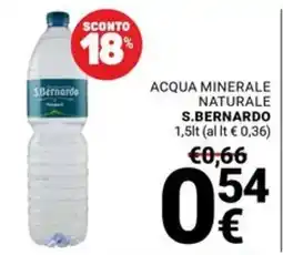 Supermercati Gulliver Acqua minerale naturale S.Bernardo offerta