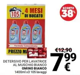 Supermercati Gulliver Detersivo per lavatrice al muschio bianco Omino Bianco offerta