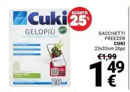 Supermercati Gulliver Sacchetti freezer Cuki offerta