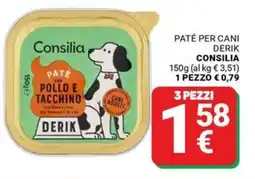 Supermercati Gulliver Paté per cani Derik Consilia offerta