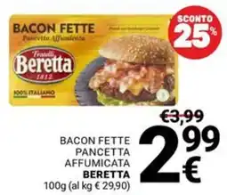 Supermercati Gulliver Bacon fette pancetta affumicata Beretta offerta