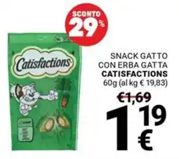 Supermercati Gulliver Snack gatto con erba gatta Catisfactions offerta