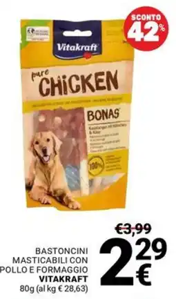 Supermercati Gulliver Bastoncini masticabili con pollo e formaggio Vitakraft offerta