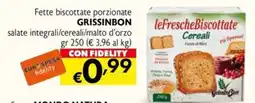 Eurospesa Fette biscottate porzionate GrissinBon salate integrali/cereali/malto d'orzo offerta