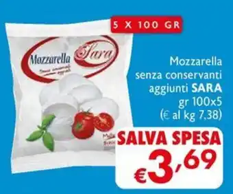 Mozzarella senza conservanti aggiunti SARA