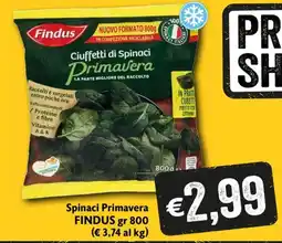 Eurospesa Spinaci Primavera Findus offerta