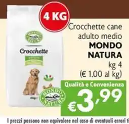 Eurospesa Crocchette cane adulto medio MONDO NATURA offerta