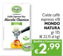 Eurospesa Cialde Espresso Bar Miscela Classica Mondo Natura offerta
