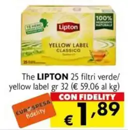 Eurospesa Lipton yellow label classico offerta