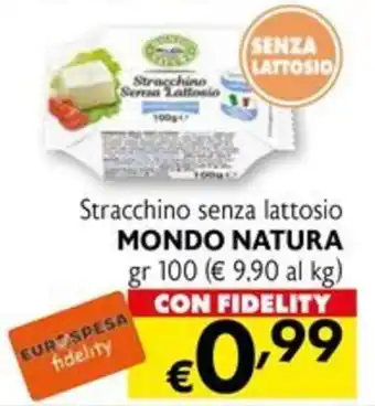 Stracchino senza lattosio Mondo Natura