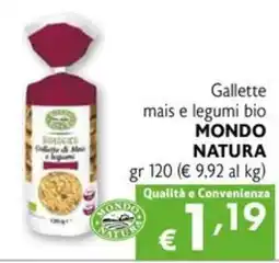 Eurospesa Gallette mais e legumi bio MONDO NATURA offerta