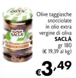 Eurospesa Olive taggiasche snocciolate in olio extra vergine di oliva SAACLÁ offerta