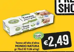 Eurospesa Tonno all'olio d'oliva MONDO NATURA offerta