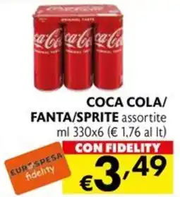 Eurospesa Coca Cola/Fanta/Sprite assortite offerta