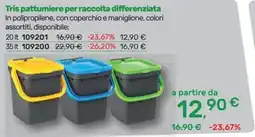 Bricoware Tris pattumiere per raccolta differenziata offerta