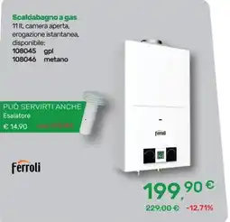 Bricoware Scaldabagno a gas Ferroli offerta