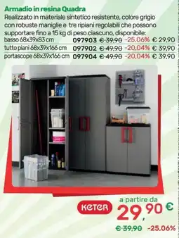 Bricoware Armadio in resina Quadra Keter offerta