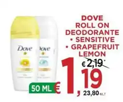 Jero Market Dove roll on deodorante sensitive grapefruit lemon offerta