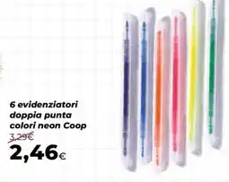 Extracoop Evidenziatori doppia punta colori neon Coop offerta