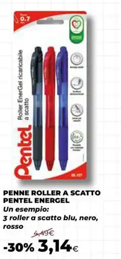 Extracoop Penne roller a scatto Pentel EnerGel offerta
