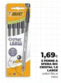Extracoop Penne a sfera Bic Cristal 1.6 Large offerta
