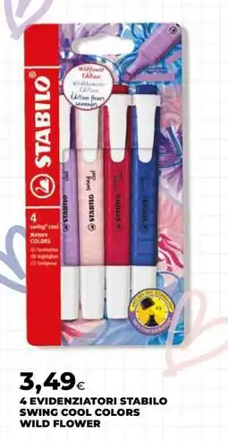 Extracoop 4 evidenziatori stabilo swing cool colors wild flower offerta