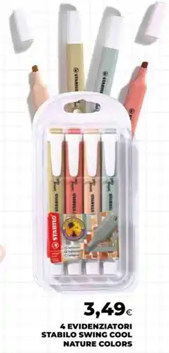 Extracoop 4 evidenziatori Stabilo Swing Cool Nature Colors offerta