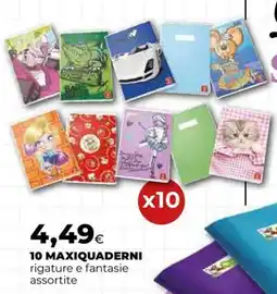 Extracoop 10 maxiquaderni rigature e fantasia assortite offerta